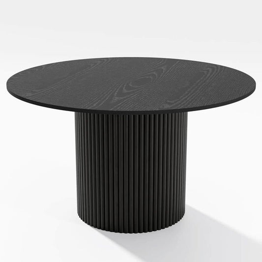 Black round dining table