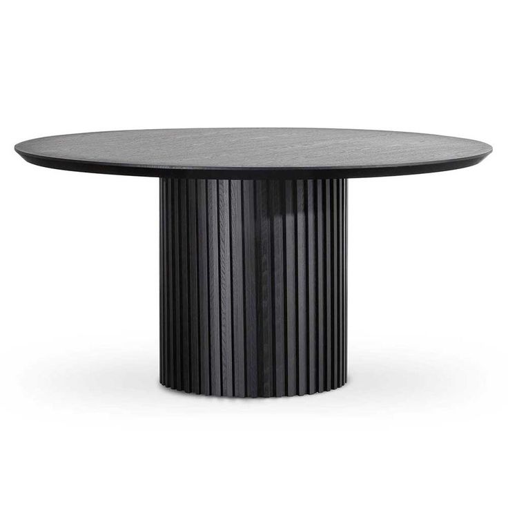 Black round dining table